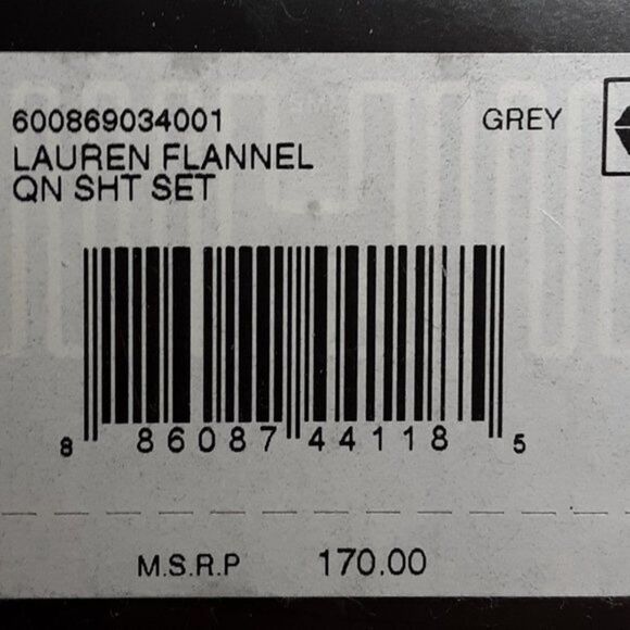 Ralph Lauren - Lauren Flannel Queen Sheet Set (4pcs) - Picture 9 of 11